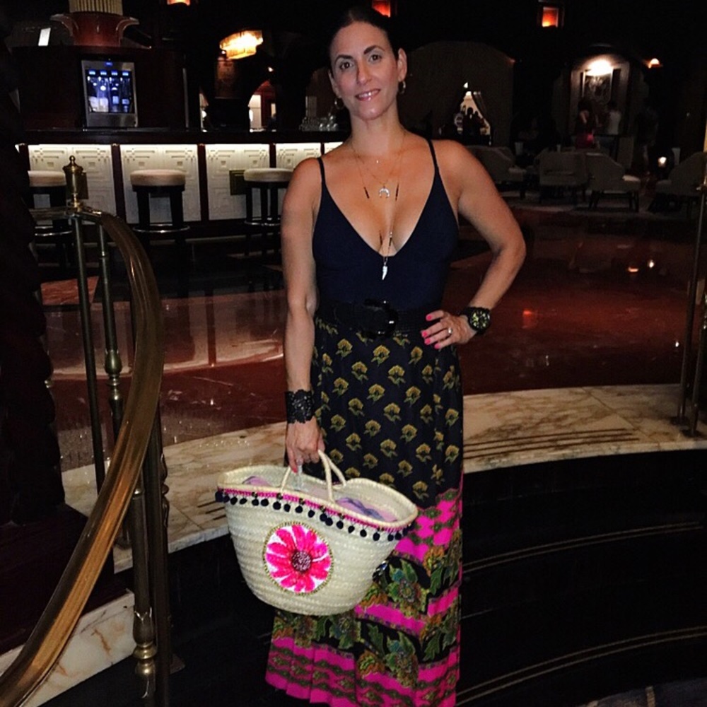 Hand painted RDP by Rebecca De Pedro Straw bag - Picture 2 of 8
